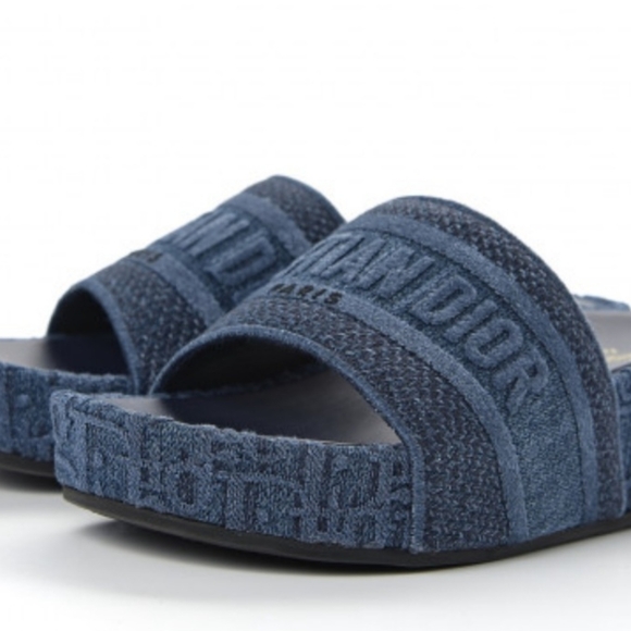 Christian Dior  Denim Platform Sandal Made in Italy Size 41 US Size 10 Like New - Picture 4 of 12